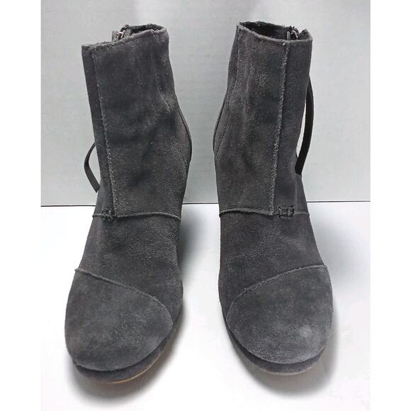 Toms Desert Wedge Women’s Size 6.5 Dark Gray Suede Women’s Boho Boots-EXCELLENT! - Picture 2 of 6